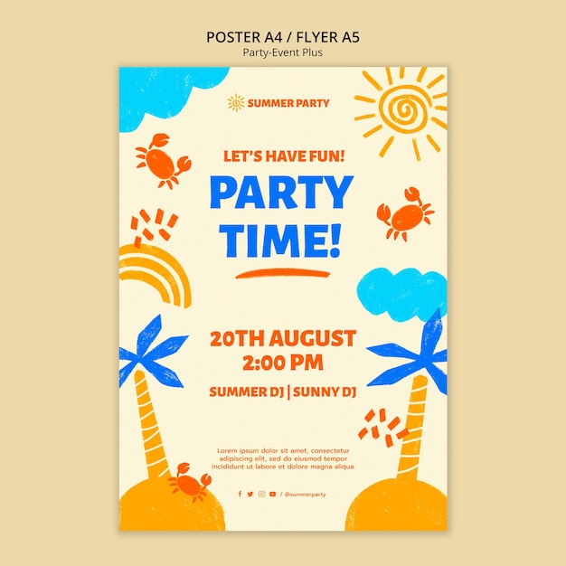 Flat design party template