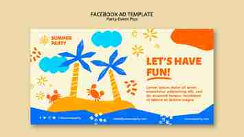 Free PSD flat design party template