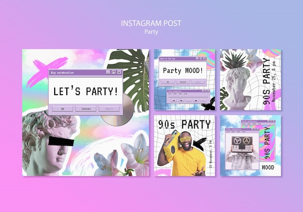 Flat design party template