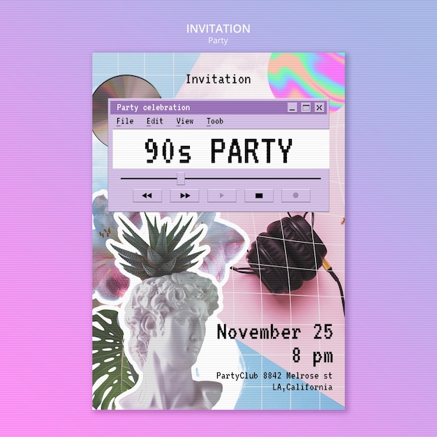 Flat design party template