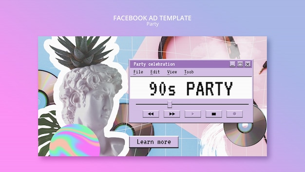 Free PSD flat design party template