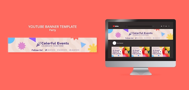 Free PSD flat design party template