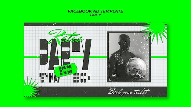 Free PSD flat design party template