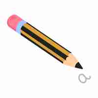 Free PSD flat design pencil  illustration