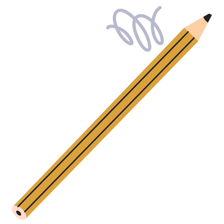 Free PSD flat design pencil  illustration