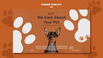 Free PSD flat design pet adoption banner template