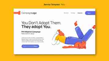 Free PSD flat design pet banner template