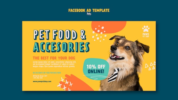 Free PSD flat design pet care template