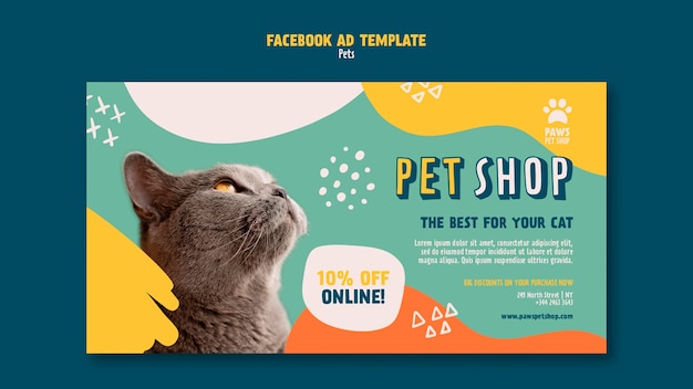 Flat design pet care template