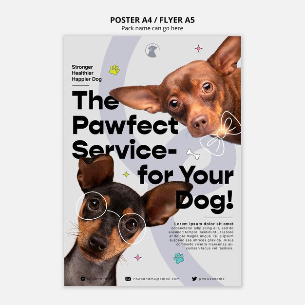 Flat design pet care template