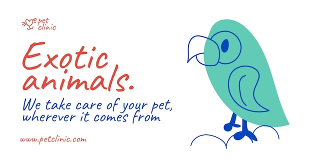 Flat design pet clinic facebook ad template