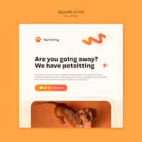 Free PSD flat design pet sitting template