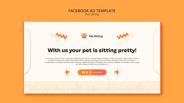 Flat design pet sitting template