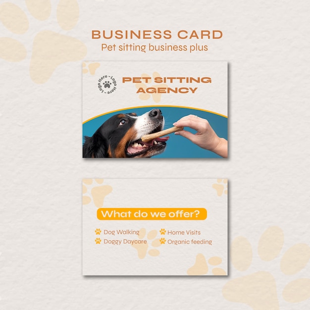 Free PSD flat design pet sitting template