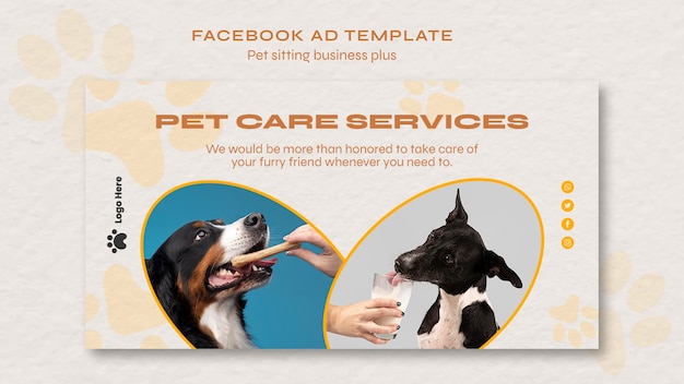 Flat design pet sitting template