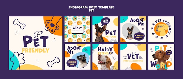 Free PSD flat design pet template