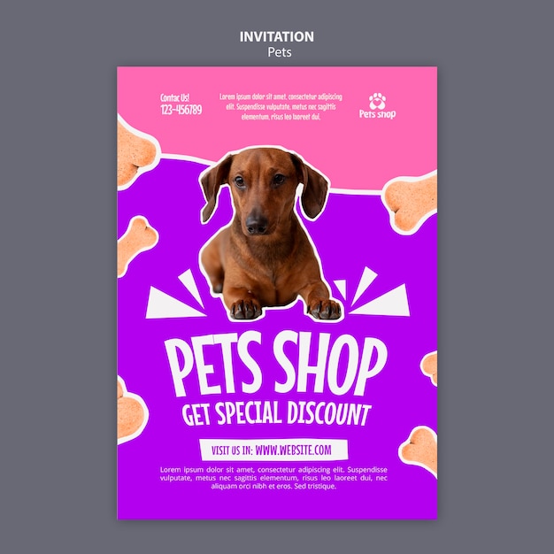 Free PSD flat design pet template