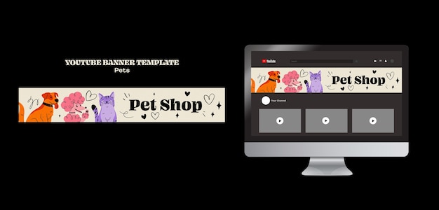 Free PSD flat design pet template