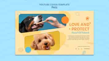 Free PSD flat design pets template