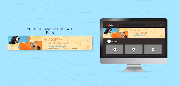 Flat design pets template