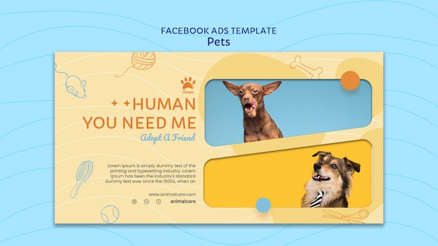 Flat design pets template