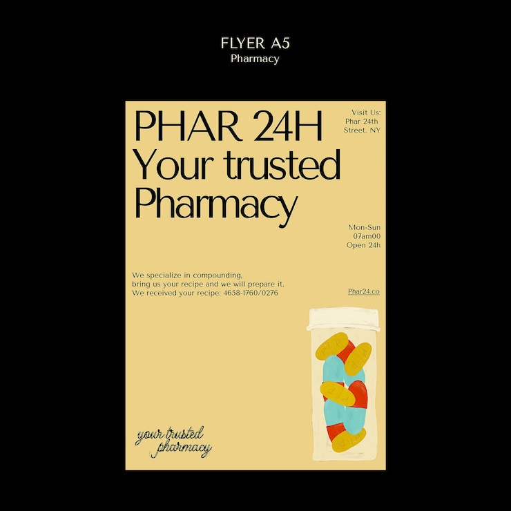 Free PSD flat design  pharmacy template
