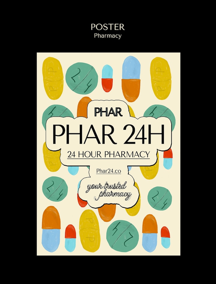 Free PSD flat design  pharmacy template