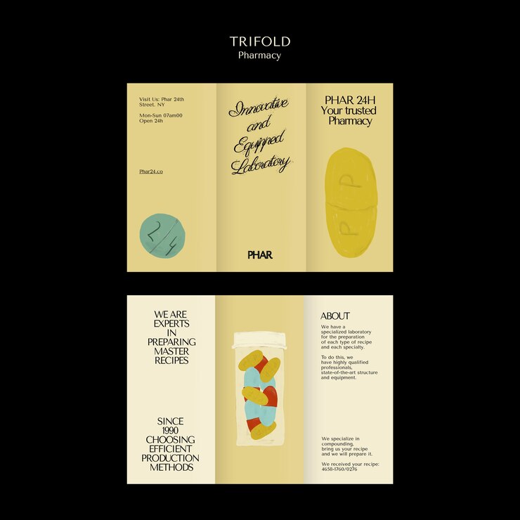 Free PSD flat design  pharmacy template