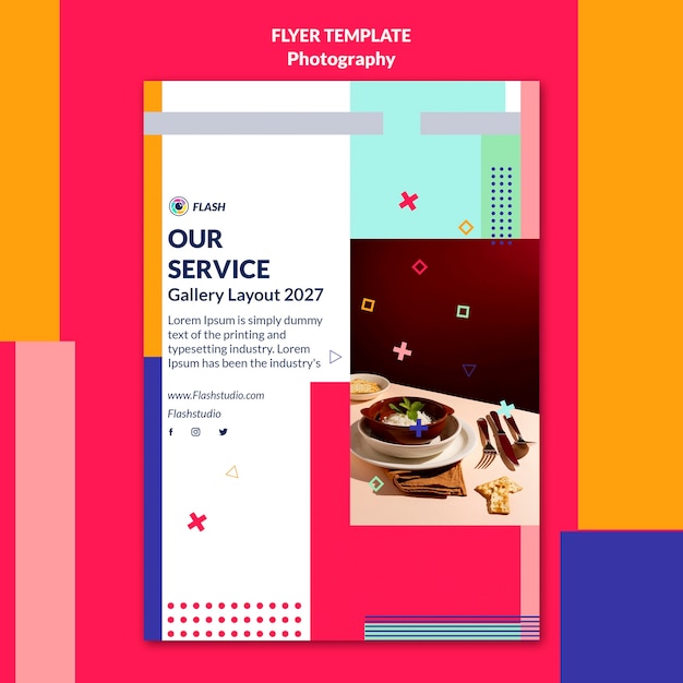 Flat design photography template design