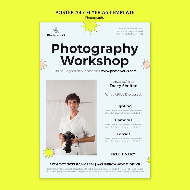 Flat design photography template