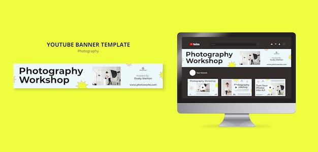 PSD gratuito modello di fotografia dal design piatto