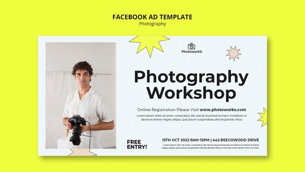 Flat design photography template