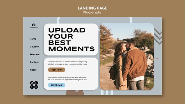 Free PSD flat design photography template