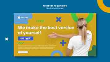 Free PSD flat design physiotherapy facebook template