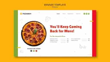 Free PSD flat design pizzeria template