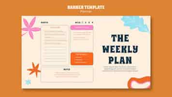 Free PSD flat design planner template