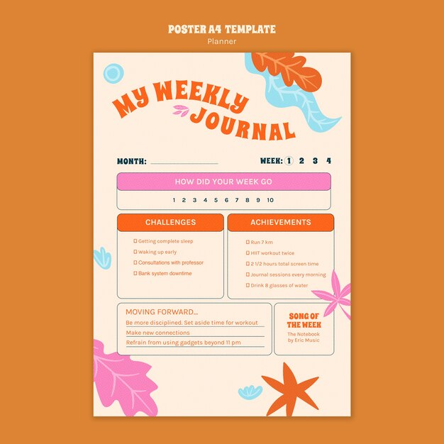 flat design planner template