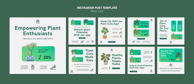 flat design plant care template