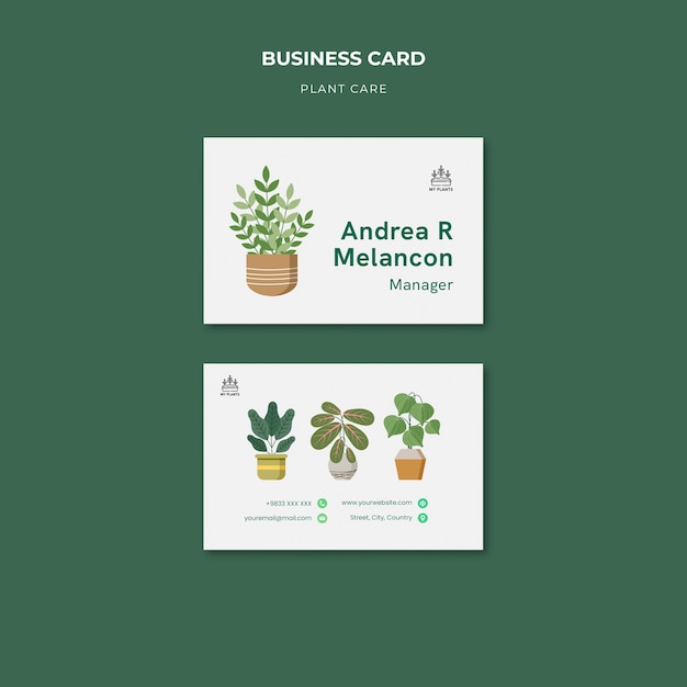 Flat design plant care template