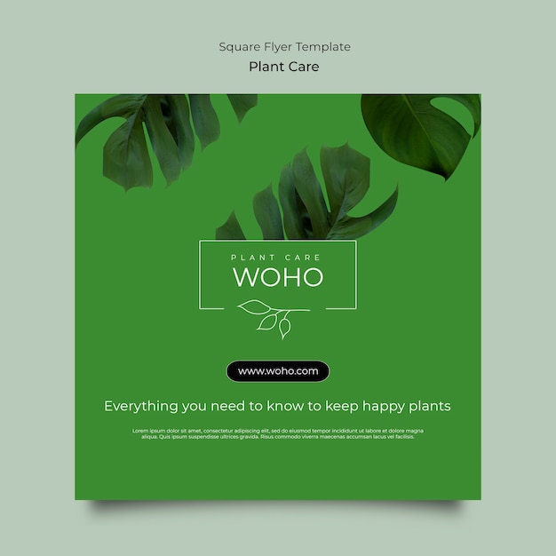 Flat design plant care template