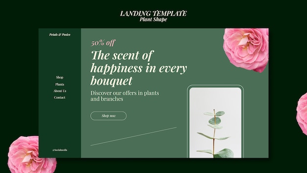 Flat design plant shop template