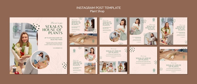 Flat design plant shop template