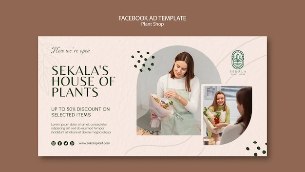 Flat design plant shop template