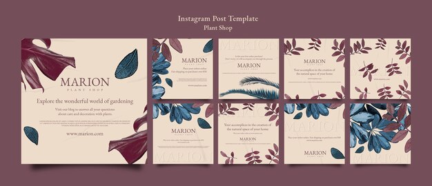 flat design plant shop template