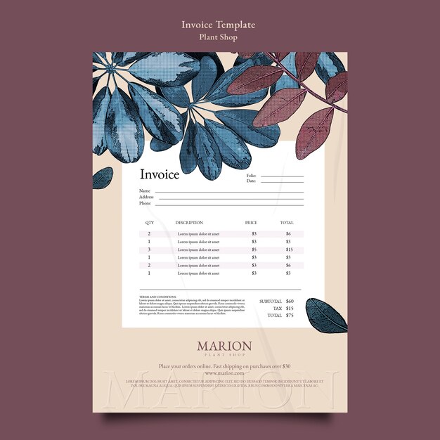 Flat design plant shop template