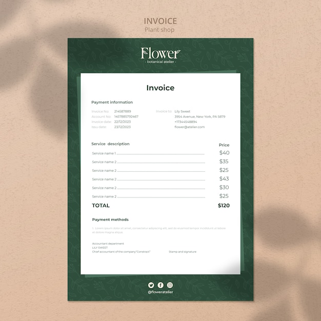 Flat design plant shop template