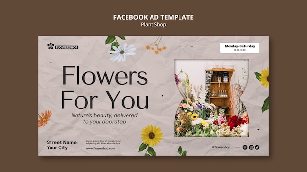 Flat design plant shop template