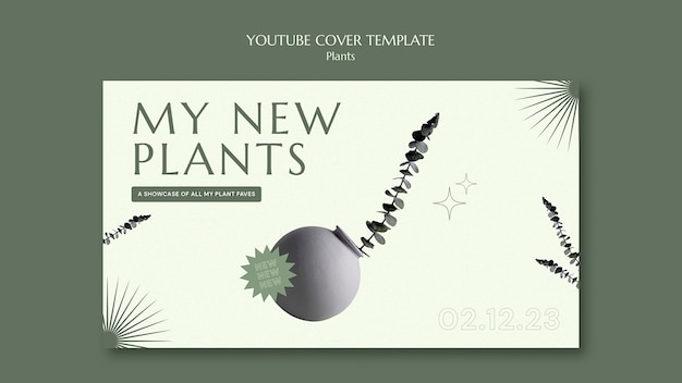 Free PSD flat design plants template