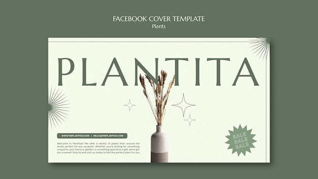 Free PSD flat design plants template