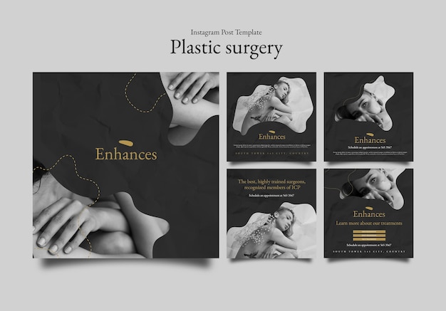 Free PSD flat design plastic surgery template